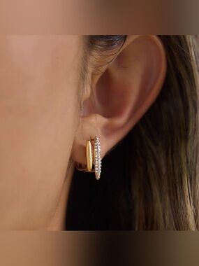 Pavé Double-Loop Hoop Earrings D197